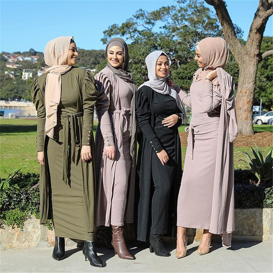 Fashion Women's Solid Muslim Cardigan