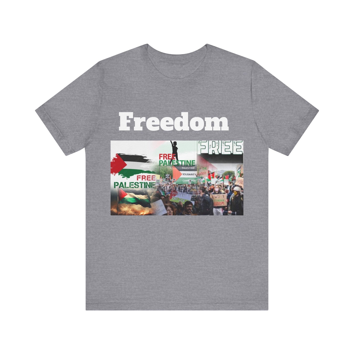 "Free Palestine" printed on a T-shirt