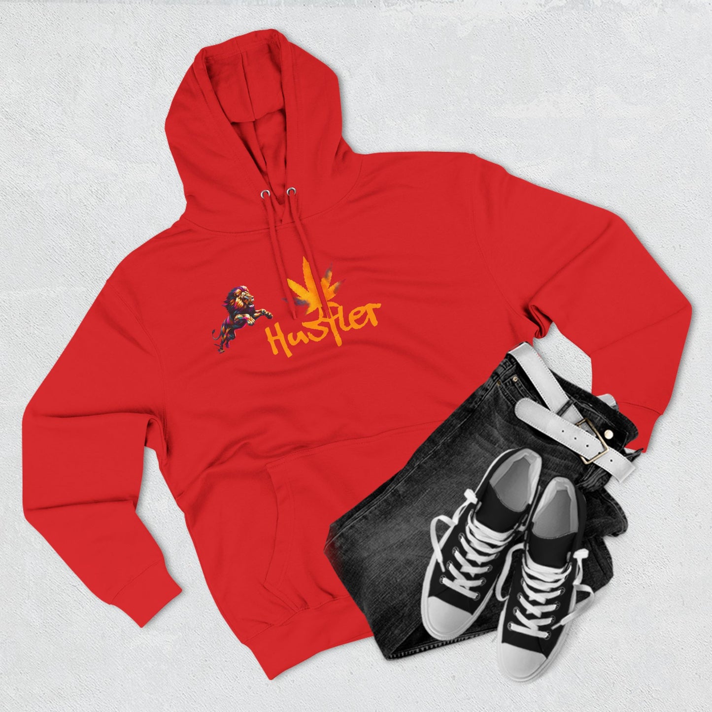 Fleece Hoodie Hustler Three-Panel Design