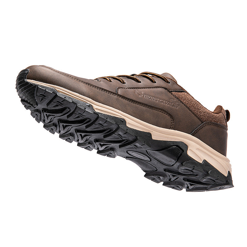 Leather Waterproof Men's Deodorant Casual Middle-aged And Elderly Running Plus Size Board Shoes
