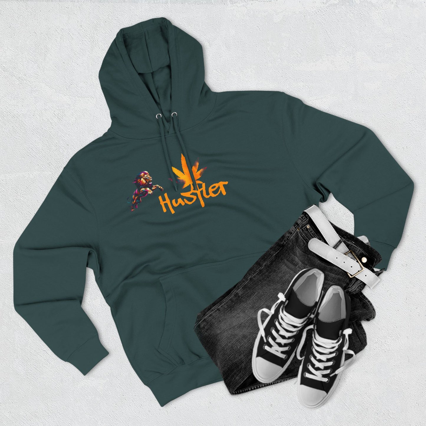 Fleece Hoodie Hustler Three-Panel Design