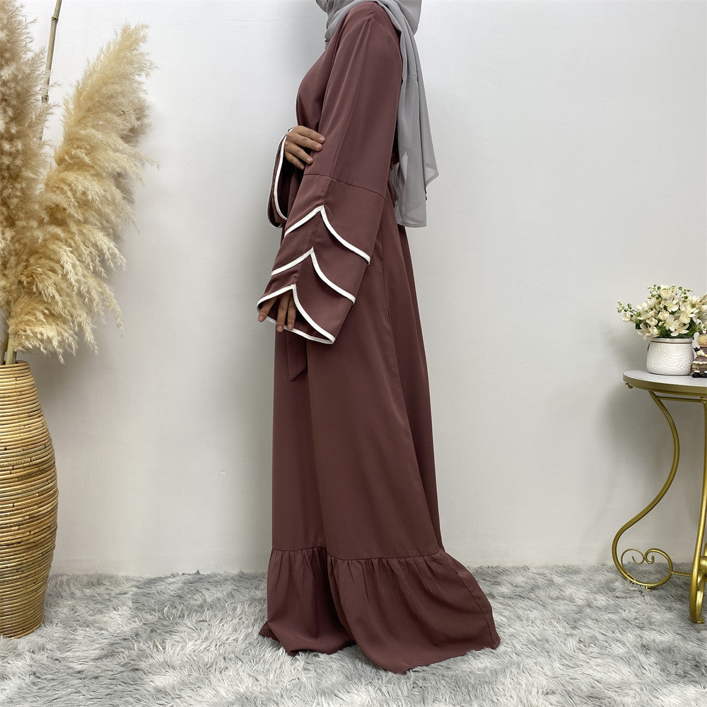 Muslim Fashion Dress At Hem For Women