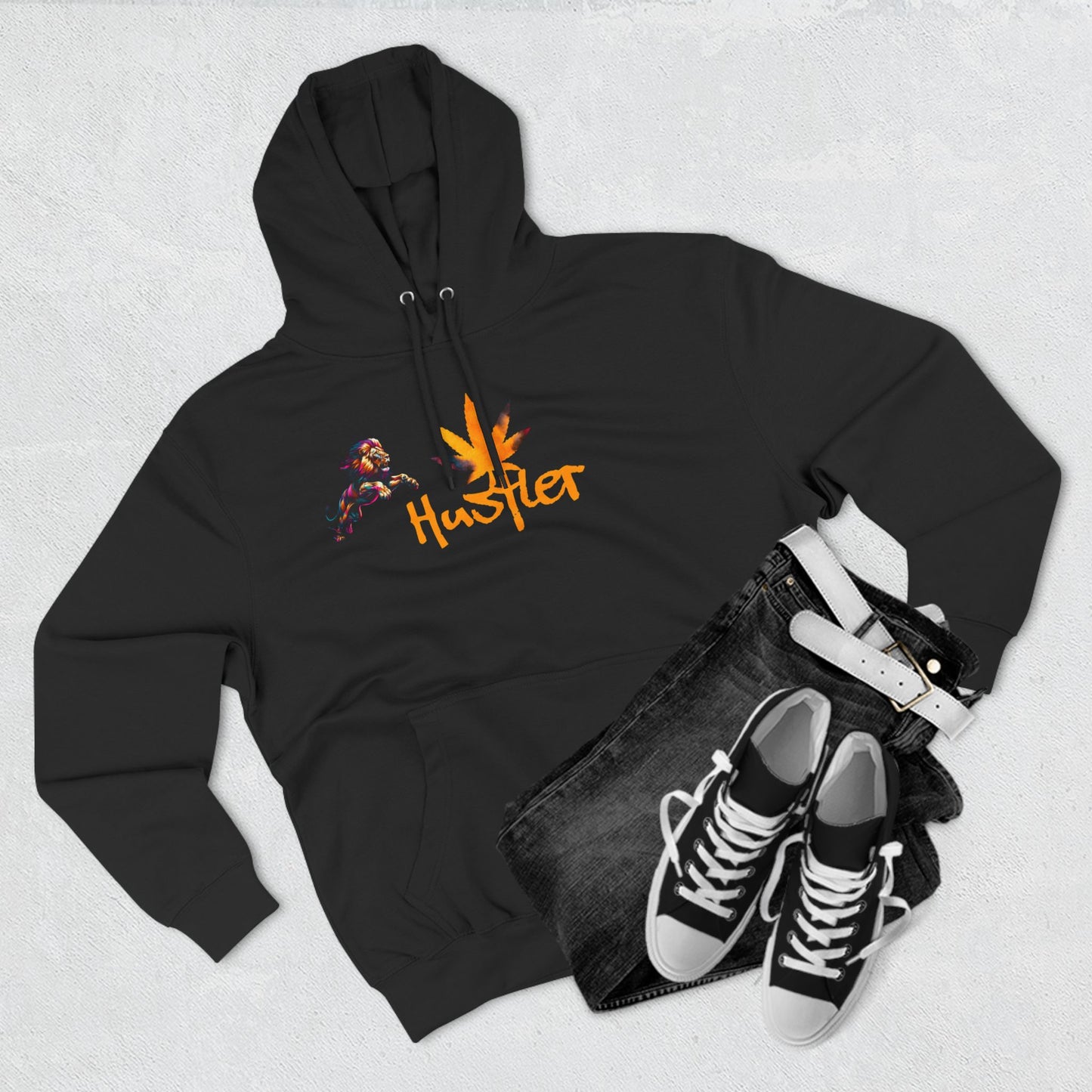 Fleece Hoodie Hustler Three-Panel Design