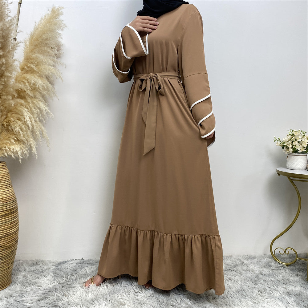 Muslim Fashion Dress At Hem For Women